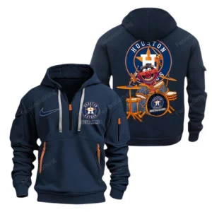 Fan Gift Hoodie Half Zipper, Sports-Inspired Logo Design MLB250 - Navy