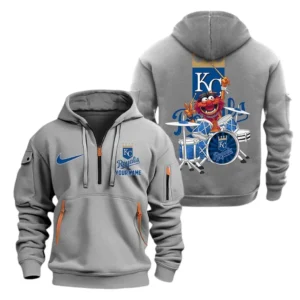 Everyday Hoodie Half Zipper, Athletic-Inspired Logo MLB250 - Grey