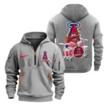 Training Hoodie Half Zipper, Fan-Friendly Logo Design MLB250 - Grey