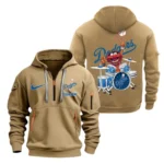 Performance Hoodie Half Zipper, Fan Edition Logo MLB250 - Khaki