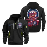 Urban Streetwear Hoodie, Half-Zip with Exclusive Logo MLB250 - Black