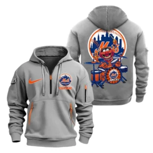 Training Hoodie Half Zipper, Fan-Friendly Logo Design MLB250 - Grey