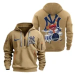 Performance Hoodie Half Zipper, Fan Edition Logo MLB250 - Khaki