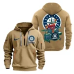 Performance Hoodie Half Zipper, Fan Edition Logo MLB250 - Khaki