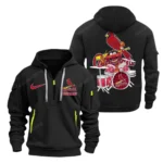Everyday Hoodie Half Zipper, Athletic-Inspired Logo MLB250 - Black