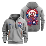 Everyday Hoodie Half Zipper, Athletic-Inspired Logo MLB250 - Grey