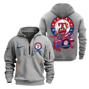Everyday Hoodie Half Zipper, Athletic-Inspired Logo MLB250 - Grey