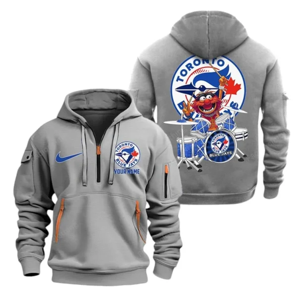 Training Hoodie Half Zipper, Fan-Friendly Logo Design MLB250 - Grey