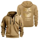 Everyday Hoodie Half Zipper, Athletic-Inspired Logo MLS030 - Khaki