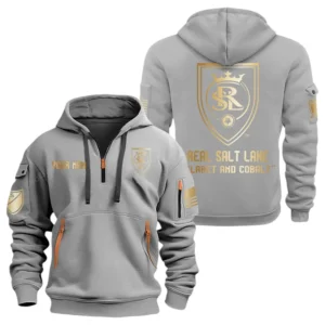Fan Gift Hoodie Half Zipper, Sports-Inspired Logo Design MLS030 - Gray