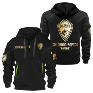 Urban Streetwear Hoodie, Half-Zip with Exclusive Logo MLS030 - Black