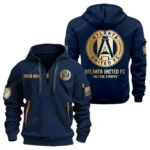 Fan Gift Hoodie Half Zipper, Sports-Inspired Logo Design MLS030 - Navy