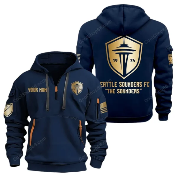 Performance Hoodie Half Zipper, Fan Edition Logo MLS030 - Navy