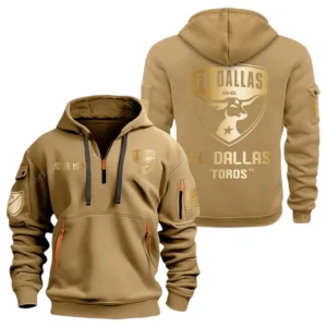 Lightweight Sports Hoodie Half Zipper, Unique Logo Print MLS030 - Khaki