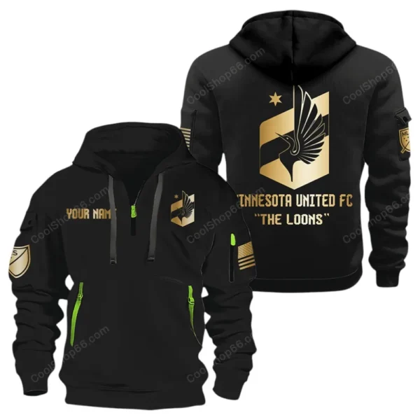 Training Hoodie Half Zipper, Fan-Friendly Logo Design MLS030 - Black