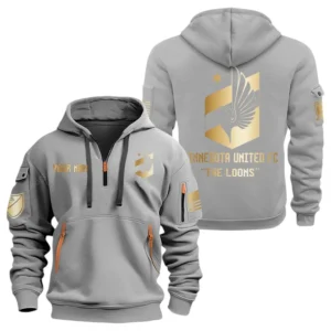 Fan Gift Hoodie Half Zipper, Sports-Inspired Logo Design MLS030 - Gray