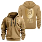 Everyday Hoodie Half Zipper, Athletic-Inspired Logo MLS030 - Khaki