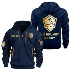 Fan Gift Hoodie Half Zipper, Sports-Inspired Logo Design MLS030 - Navy