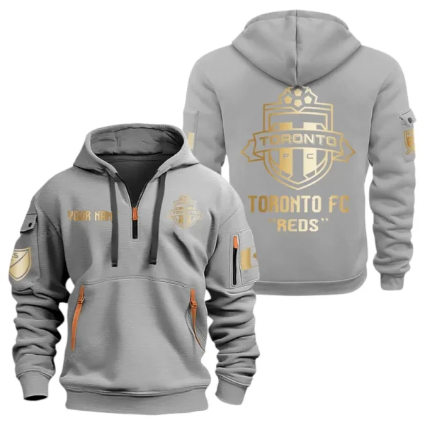Casual Sports Hoodie Half Zipper, Modern Logo Detail Printing MLS030 - Gray
