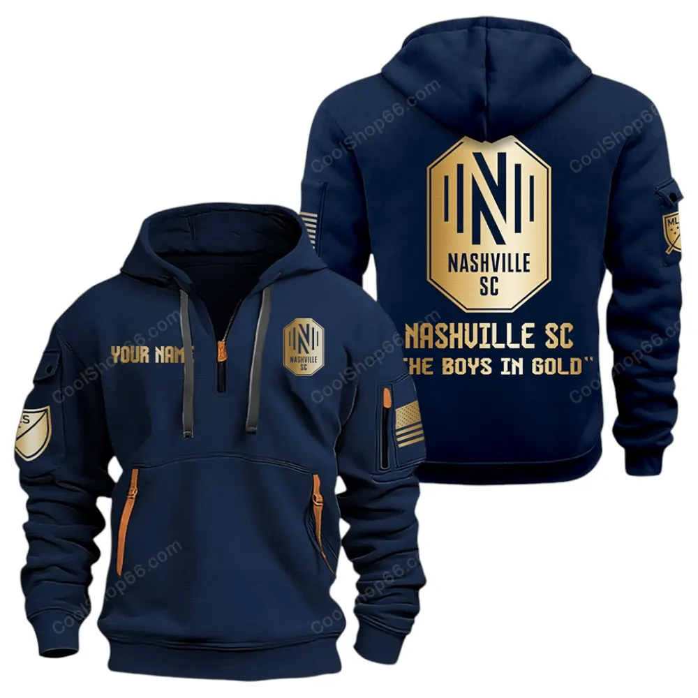 Performance Hoodie Half Zipper, Fan Edition Logo MLS030 - Navy