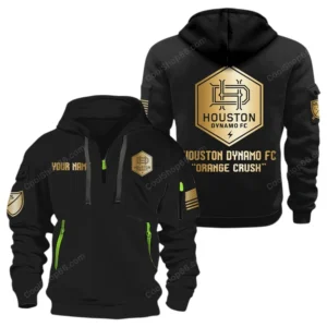 Everyday Hoodie Half Zipper, Athletic-Inspired Logo MLS030 - Black