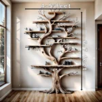 Decorative bookshelf shaped like aged wood, living room decorative bookshelf, wooden farmhouse bookshelf