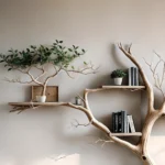Driftwood bookshelf wall decoration, children's bookshelf