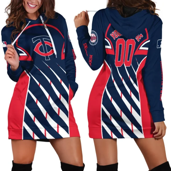Bold Fan Culture Hoodie Dress Custom Name, Sporty Women's Hoodie Dress PTHDD000MLB091825MT