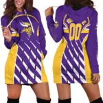 Football Viking Crew Hoodie Dress Women, Game Day Hoodie Dress PTHDDMV00