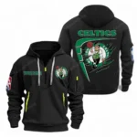 Training Hoodie Half Zipper, Fan-Friendly Logo Design NBA070 - Black