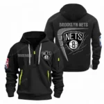 Urban Streetwear Hoodie, Half-Zip with Exclusive Logo NBA070 - Black