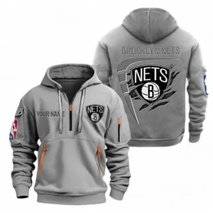 Performance Hoodie Half Zipper, Fan Edition Logo NBA070 - Gray
