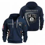 Outdoor Half-Zip Hoodie, Team Spirit Logo Design NBA070 - Navy