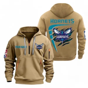 Training Hoodie Half Zipper, Fan-Friendly Logo Design NBA070 - Khaki