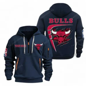 Performance Hoodie Half Zipper, Fan Edition Logo NBA070 - Navy