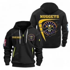 Urban Streetwear Hoodie, Half-Zip with Exclusive Logo NBA070 - Black