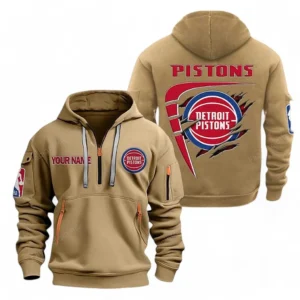 Training Hoodie Half Zipper, Fan-Friendly Logo Design NBA070 - Khaki