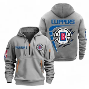 Performance Hoodie Half Zipper, Fan Edition Logo NBA070 - Gray