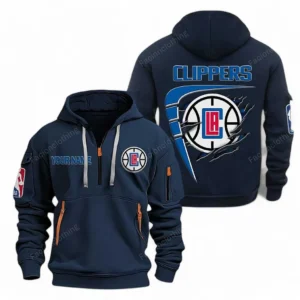 Outdoor Half-Zip Hoodie, Team Spirit Logo Design NBA070 - Navy