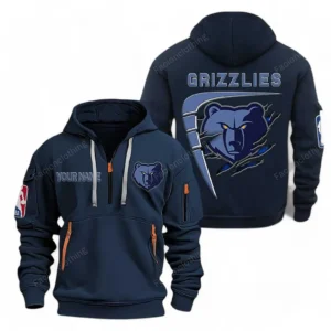 Performance Hoodie Half Zipper, Fan Edition Logo NBA070 - Navy