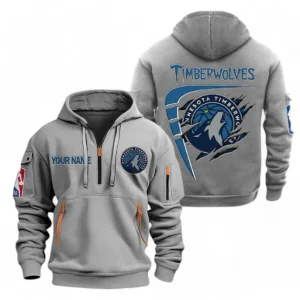 Performance Hoodie Half Zipper, Fan Edition Logo NBA070 - Gray