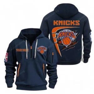 Performance Hoodie Half Zipper, Fan Edition Logo NBA070 - Navy