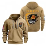 Training Hoodie Half Zipper, Fan-Friendly Logo Design NBA070 - Khaki