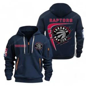 Outdoor Half-Zip Hoodie, Team Spirit Logo Design NBA070 - Navy