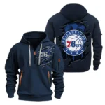 Performance Hoodie Half Zipper, Fan Edition Logo NBA561 - Navy