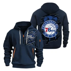 Performance Hoodie Half Zipper, Fan Edition Logo NBA561 - Navy