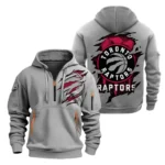 Urban Streetwear Hoodie, Half-Zip with Exclusive Logo NBA561 - Grey