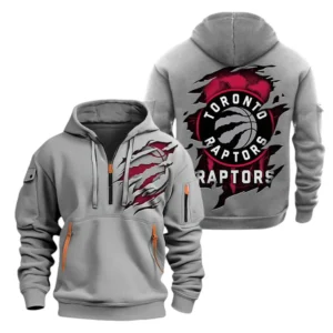 Urban Streetwear Hoodie, Half-Zip with Exclusive Logo NBA561 - Grey
