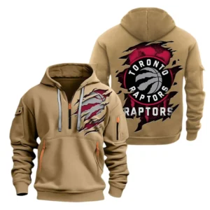 Performance Hoodie Half Zipper, Fan Edition Logo NBA561 - Khaki