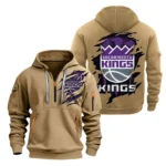 Performance Hoodie Half Zipper, Fan Edition Logo NBA561 - Khaki